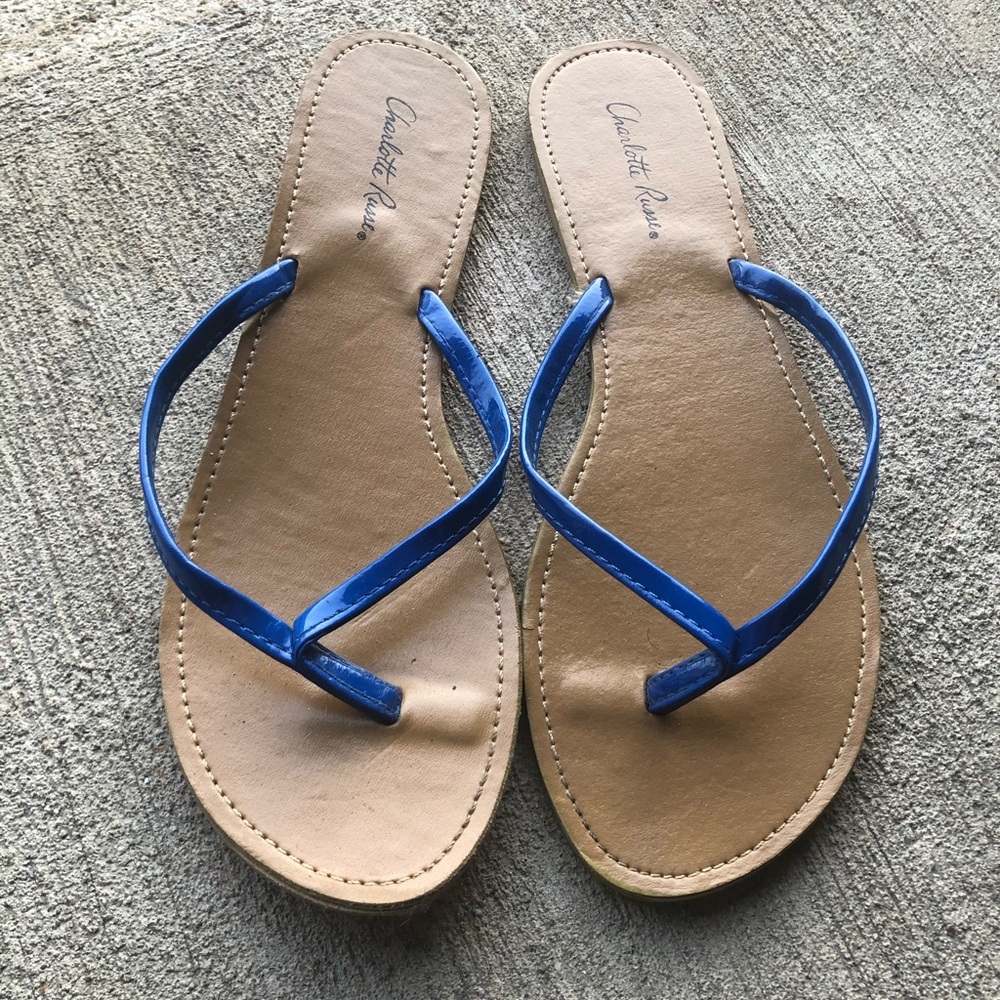 Blue flip flops